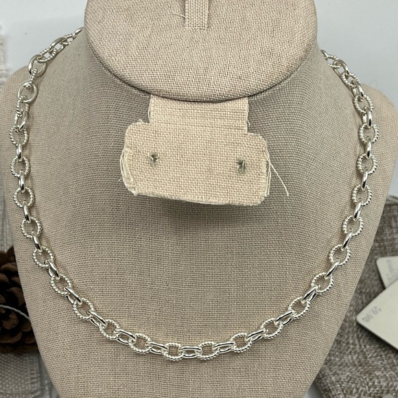 💎 Vintage Judith Ripka Sterling Silver Heart & Key Statement Necklace w/Box Cer - Picture 6 of 16